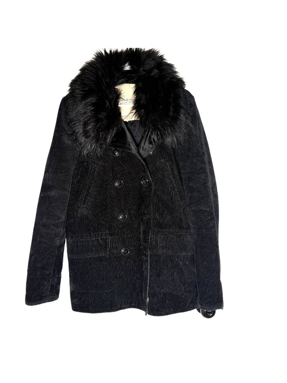 Denim & Supply x Ralph Lauren Black Corduroy Jacket Women's Size XL in EUC!